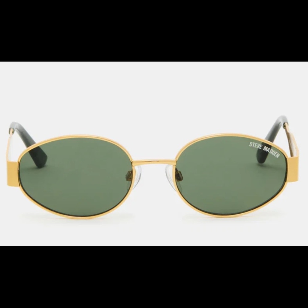 Steve Madden Gold Frame Sunglasses with Green Lenses